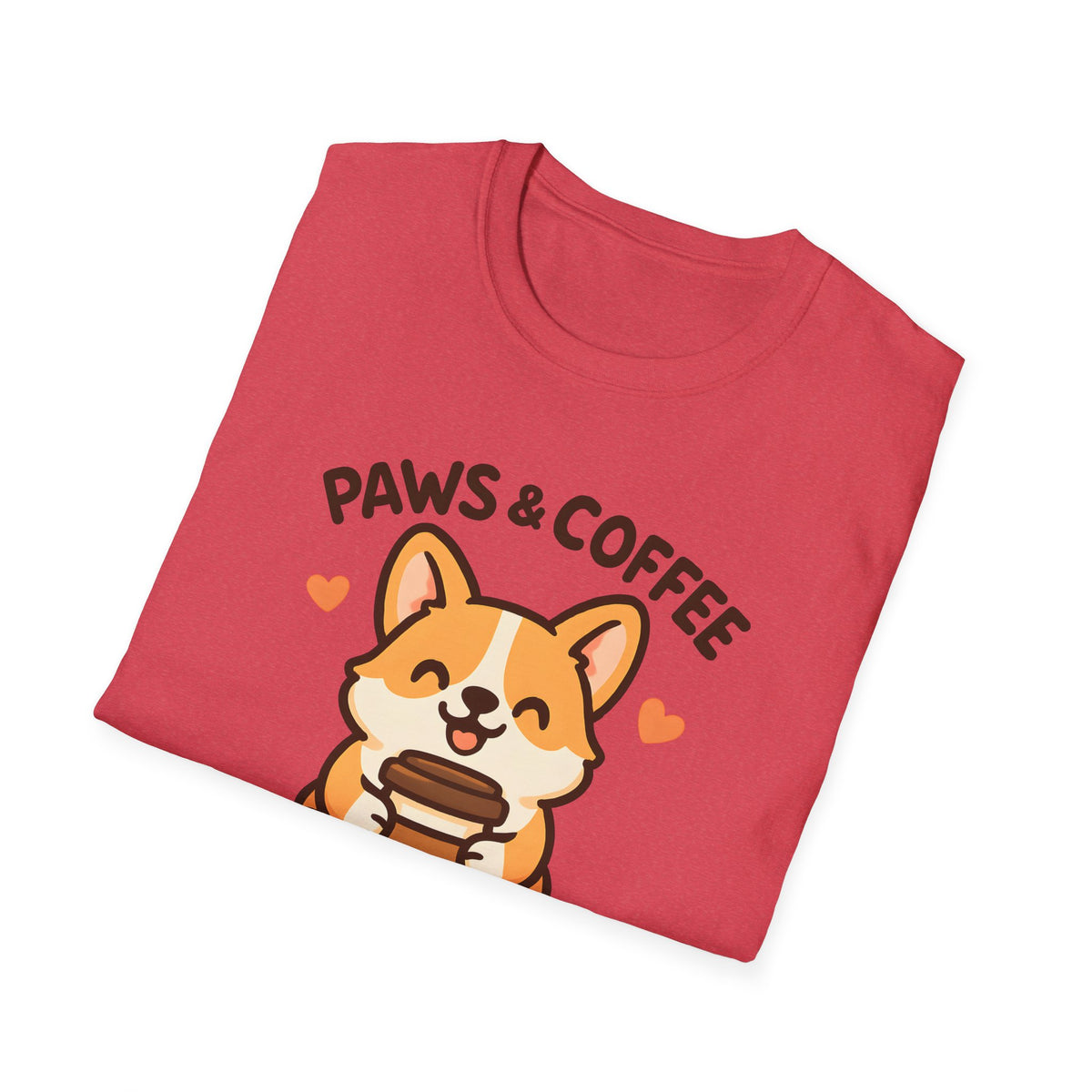 Paws and Coffee T-Shirt – Funny Gift for Dog Moms Who Love Coffee