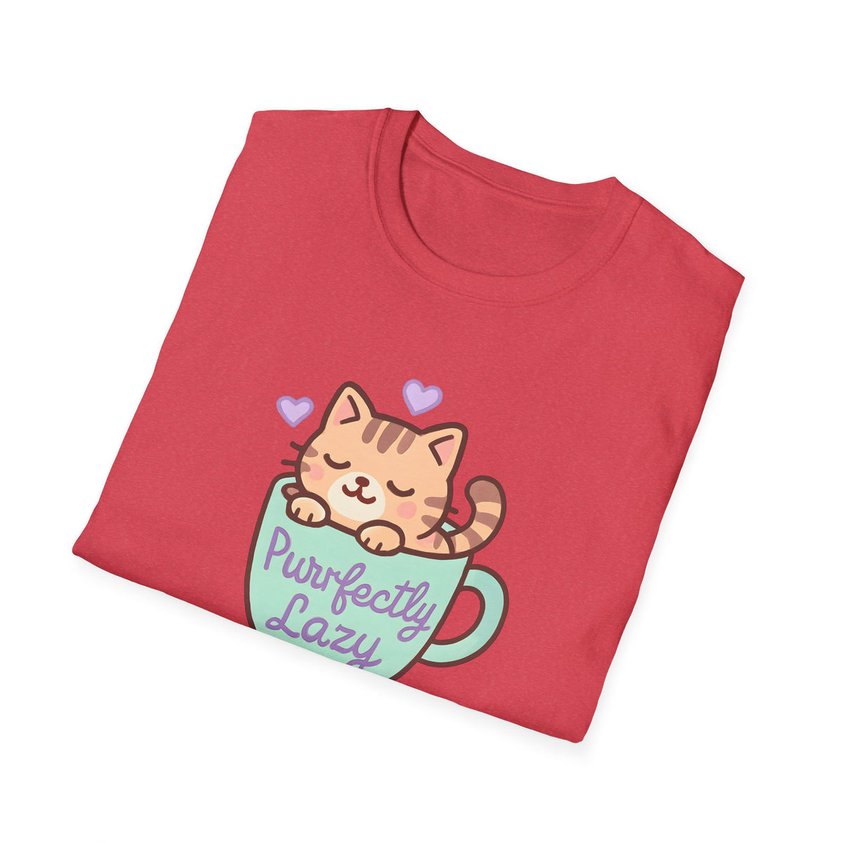 Perfectly Lazy Cat T-Shirt – Funny Couch Potato Cat Lover Graphic Tee