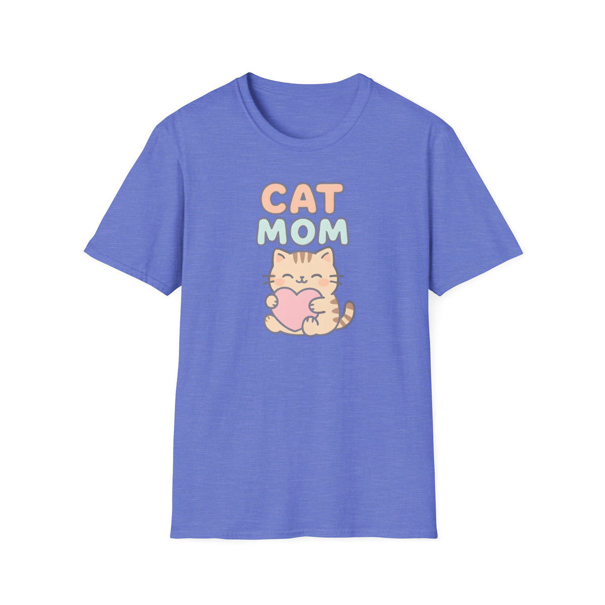 Cat Mom with Heart T-Shirt – Unisex Gildan Softstyle Tee
