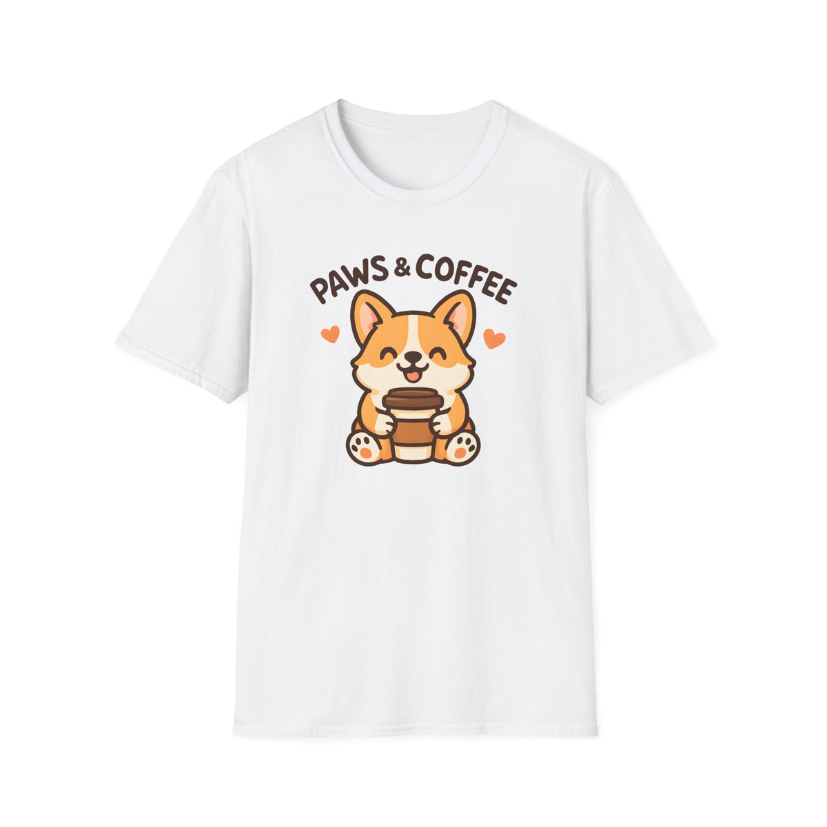 Paws and Coffee T-Shirt – Funny Gift for Dog Moms Who Love Coffee