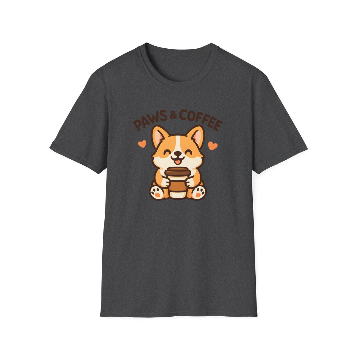 Paws and Coffee T-Shirt – Funny Gift for Dog Moms Who Love Coffee