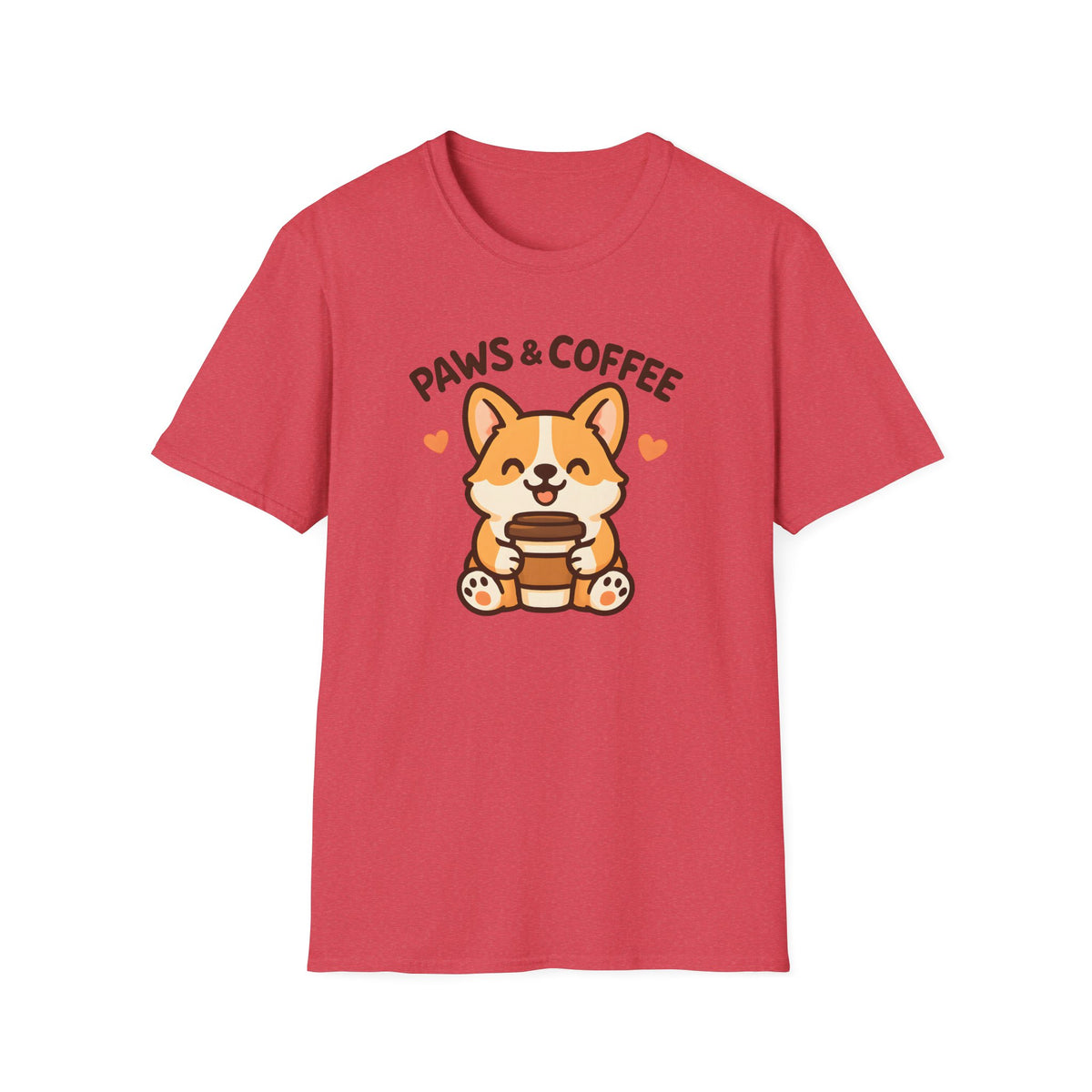 Paws and Coffee T-Shirt – Funny Gift for Dog Moms Who Love Coffee