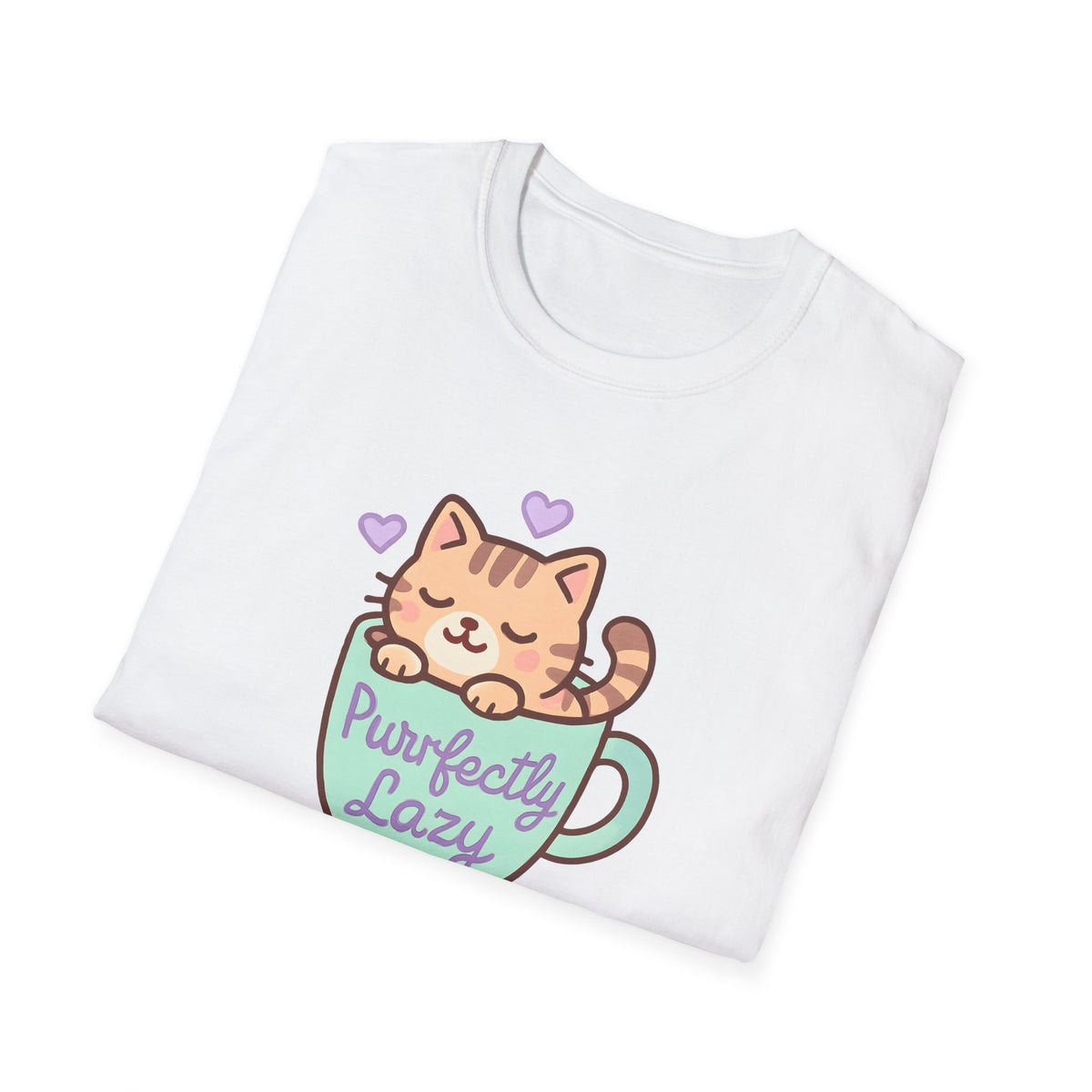 Perfectly Lazy Cat T-Shirt – Funny Couch Potato Cat Lover Graphic Tee