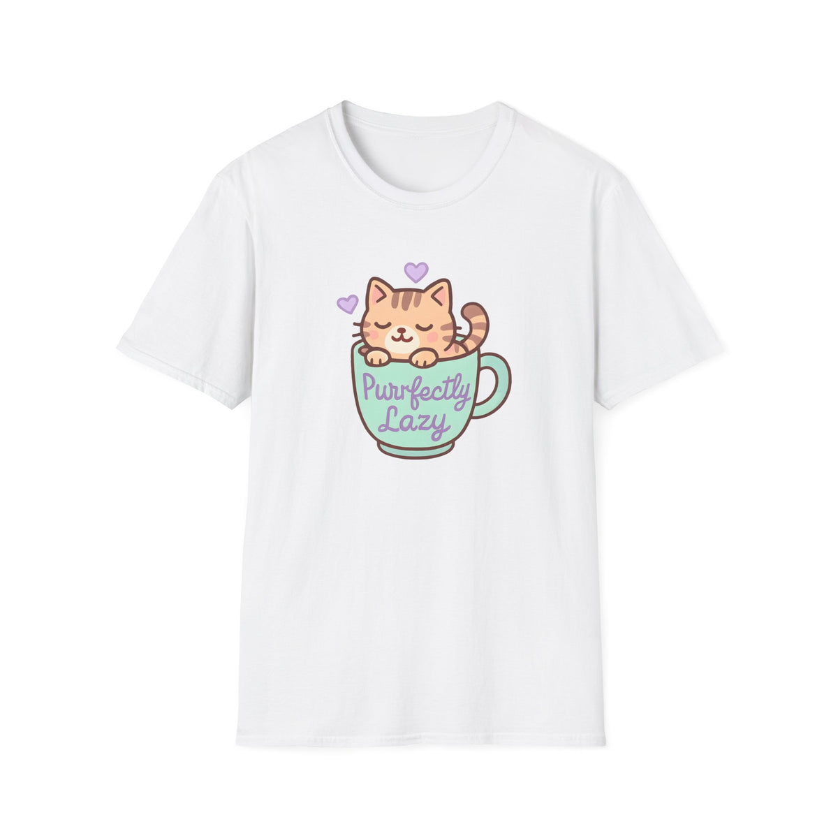 Perfectly Lazy Cat T-Shirt – Funny Couch Potato Cat Lover Graphic Tee