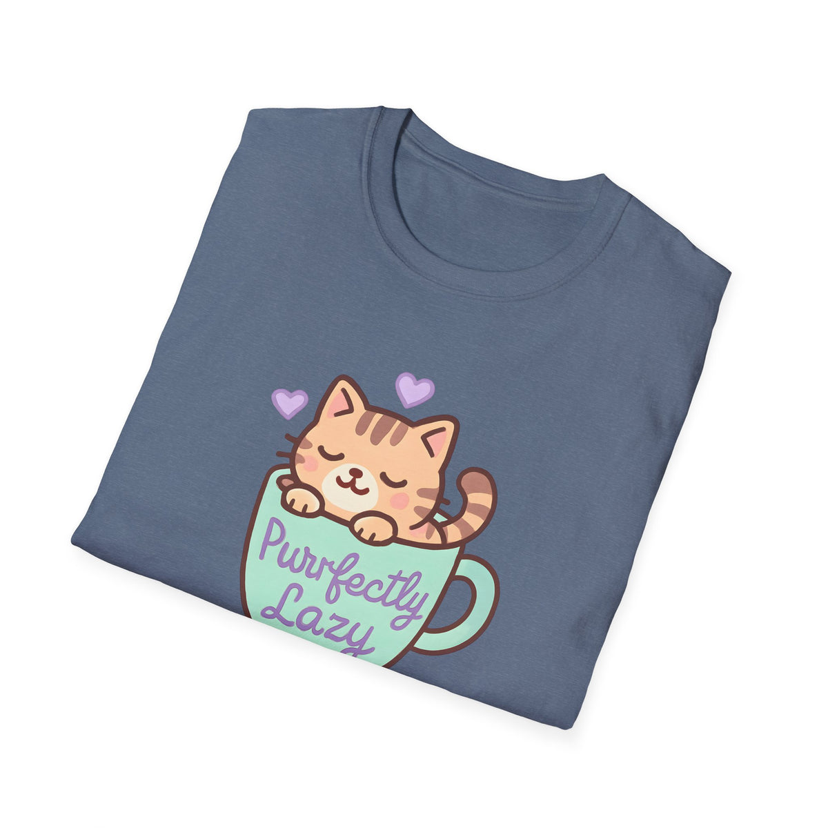 Perfectly Lazy Cat T-Shirt – Funny Couch Potato Cat Lover Graphic Tee