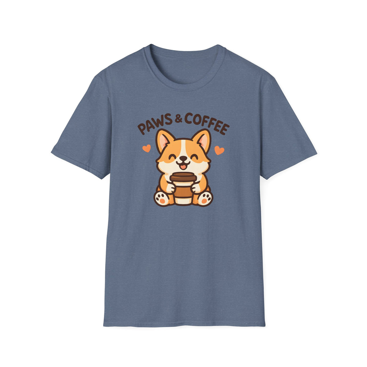 Paws and Coffee T-Shirt – Funny Gift for Dog Moms Who Love Coffee