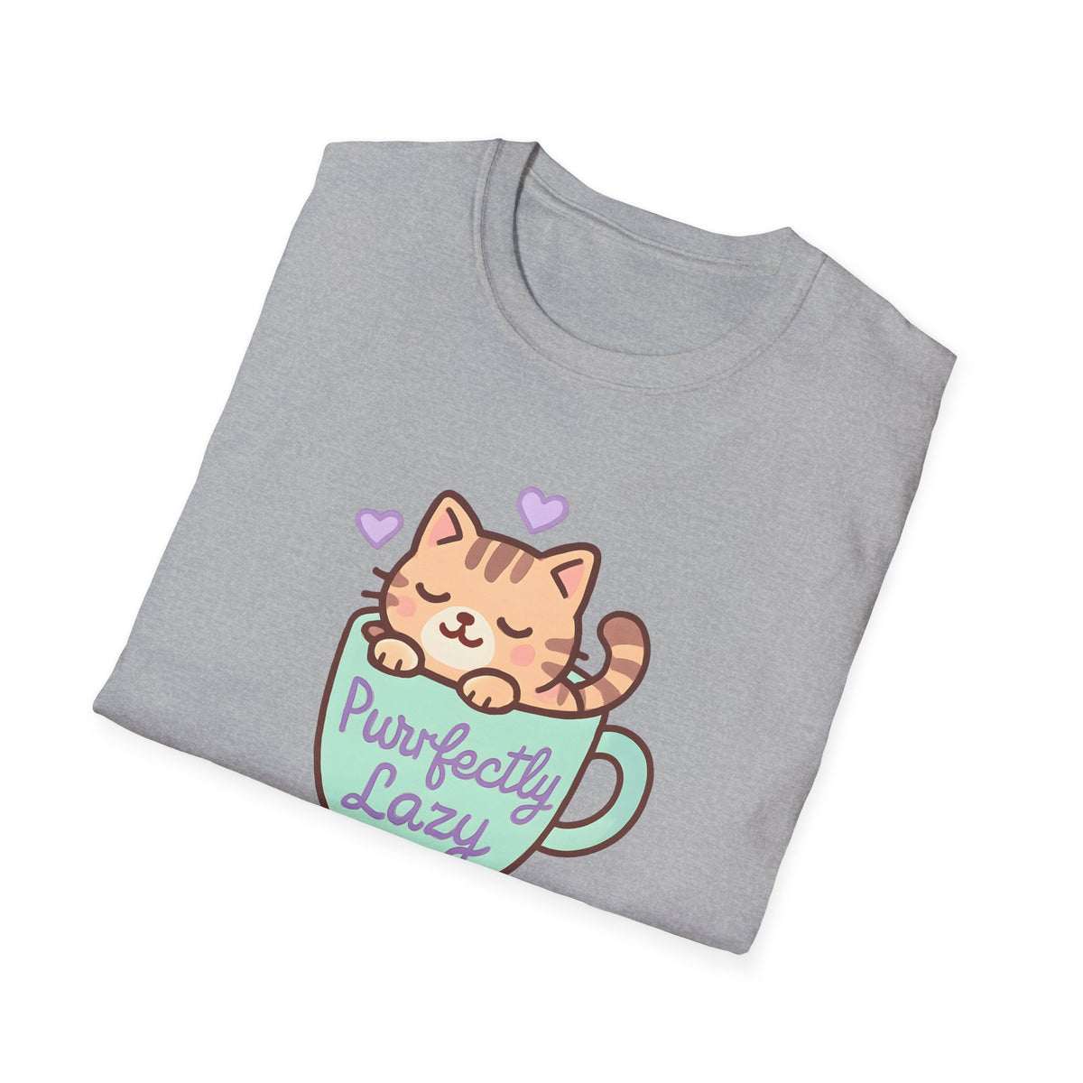 Perfectly Lazy Cat T-Shirt – Funny Couch Potato Cat Lover Graphic Tee