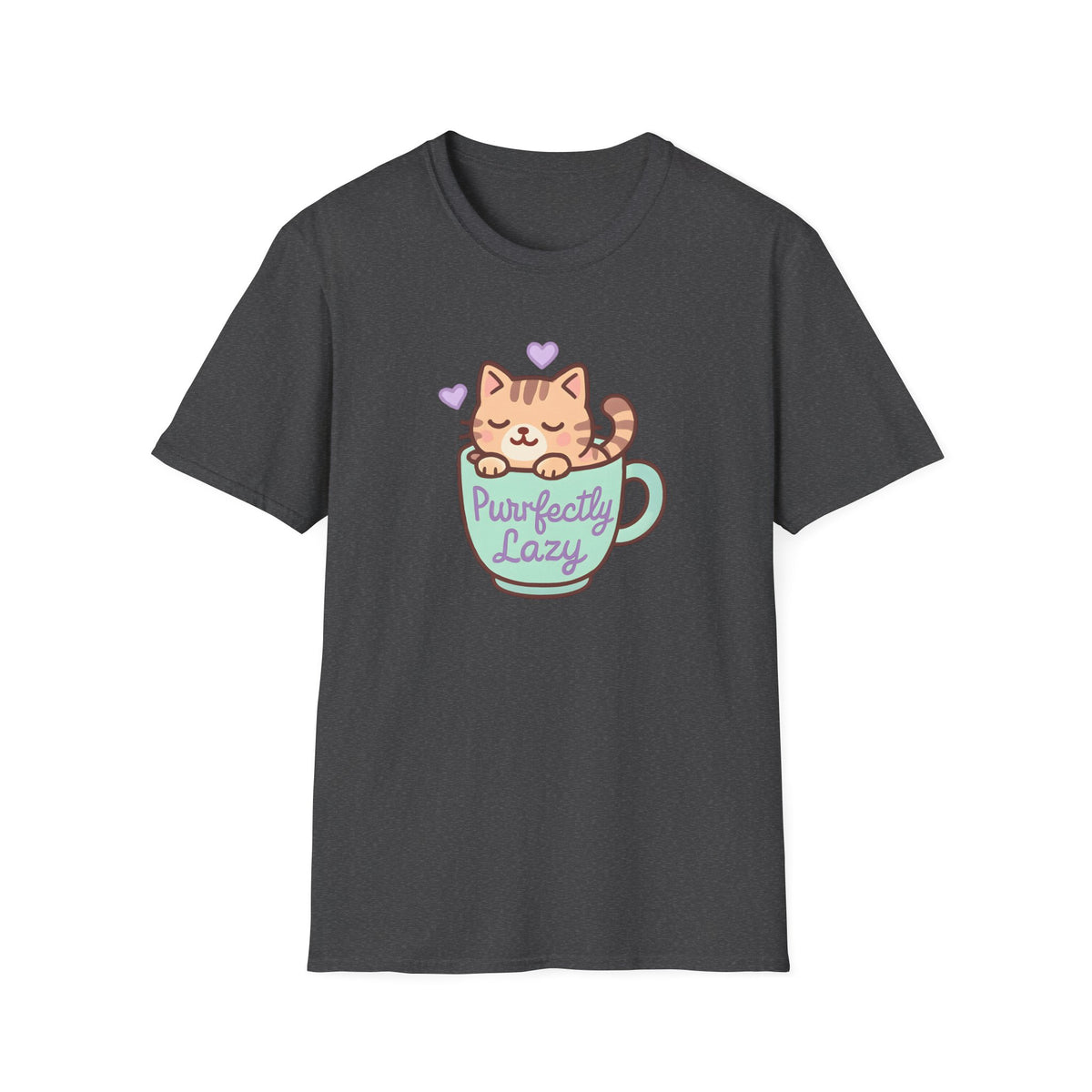 Perfectly Lazy Cat T-Shirt – Funny Couch Potato Cat Lover Graphic Tee