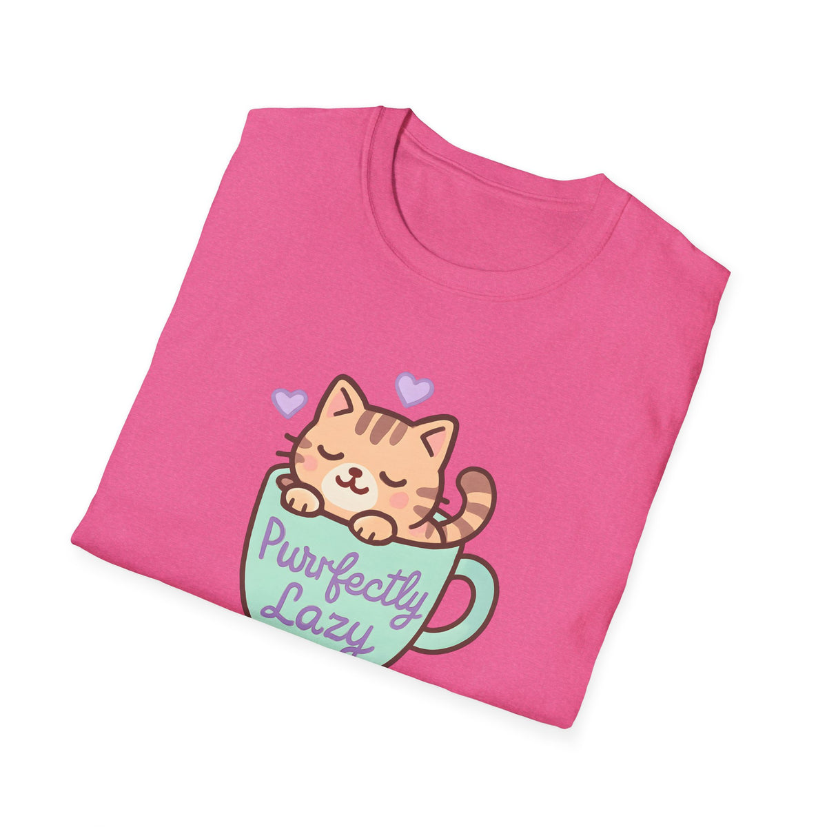 Perfectly Lazy Cat T-Shirt – Funny Couch Potato Cat Lover Graphic Tee