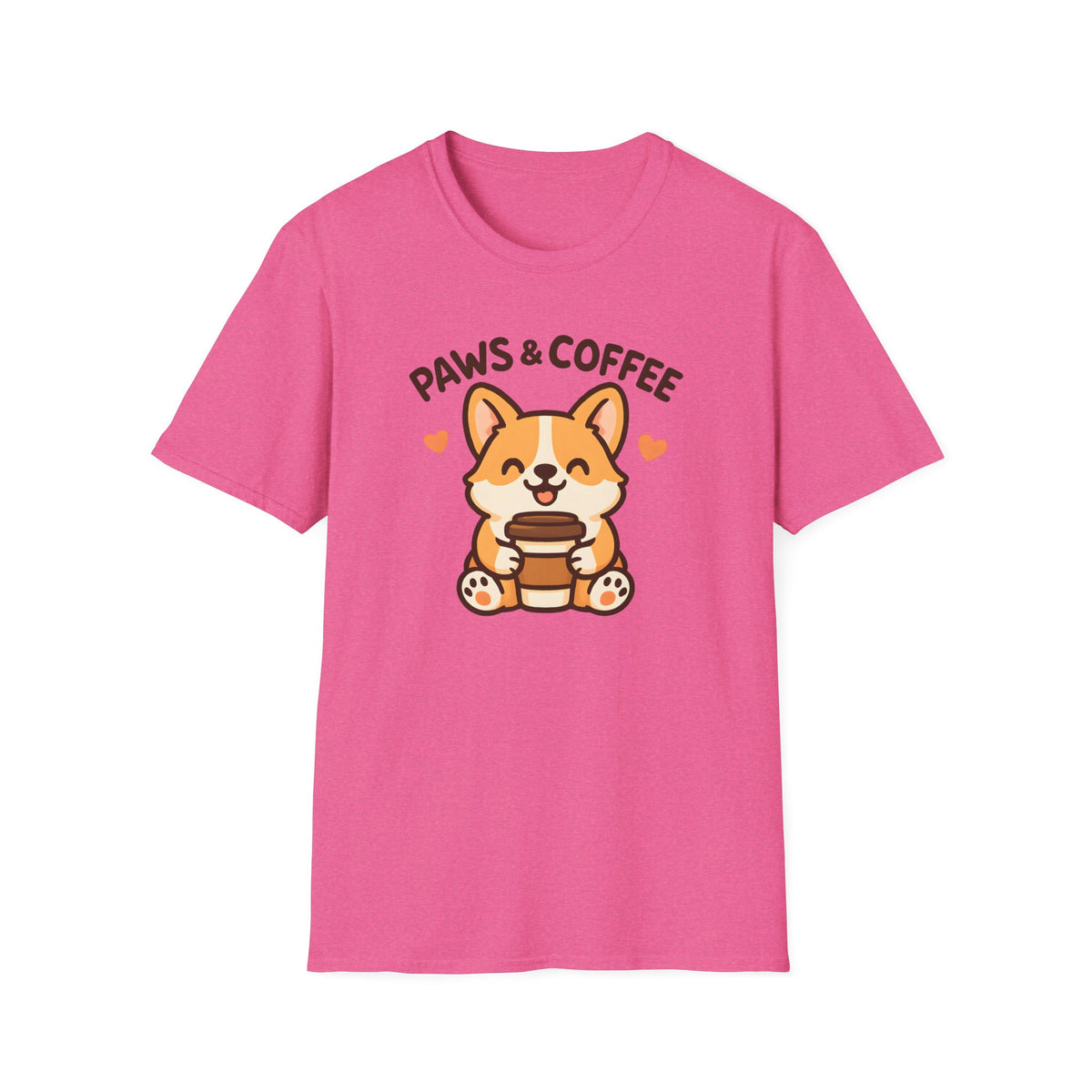 Paws and Coffee T-Shirt – Funny Gift for Dog Moms Who Love Coffee