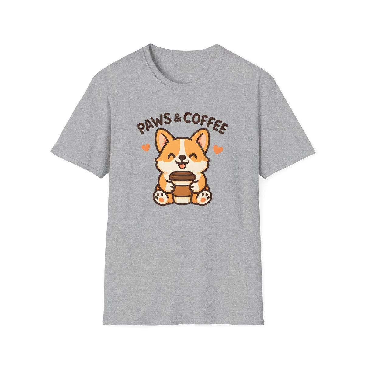 Paws and Coffee T-Shirt – Funny Gift for Dog Moms Who Love Coffee
