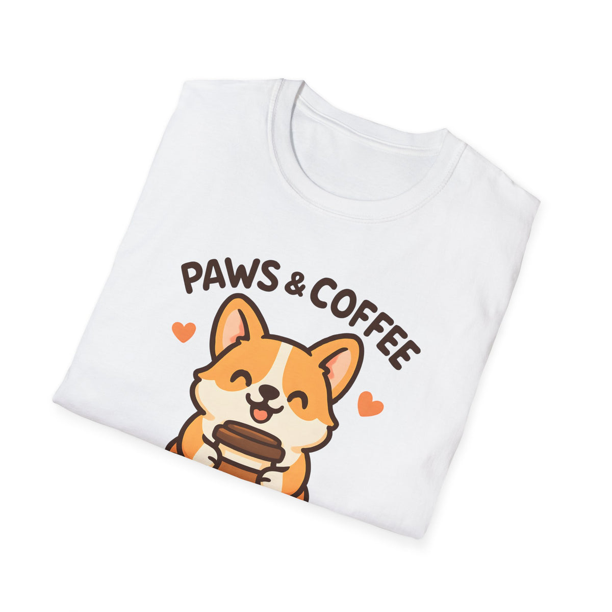 Paws and Coffee T-Shirt – Funny Gift for Dog Moms Who Love Coffee