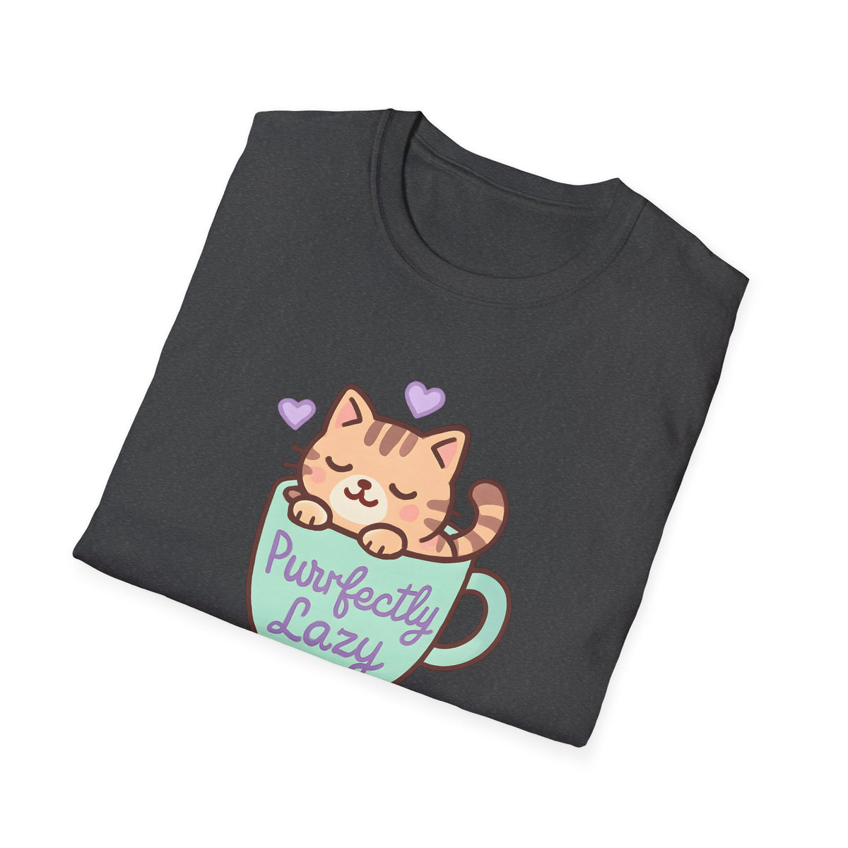 Perfectly Lazy Cat T-Shirt – Funny Couch Potato Cat Lover Graphic Tee